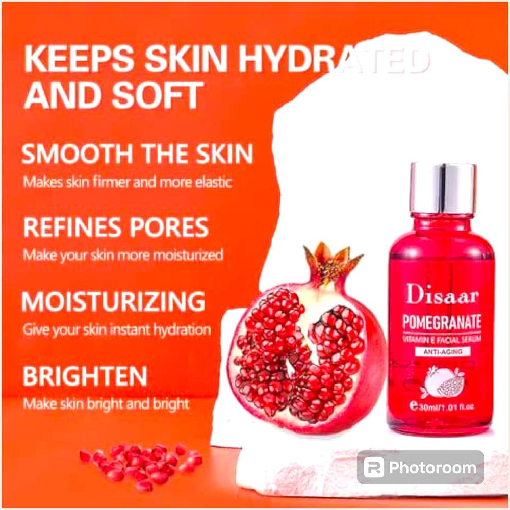 Disaar Pomegranate Vitamin E Facial Serum Boost Your Skin's Radiance 30Ml | Anti-Aging Face Serum