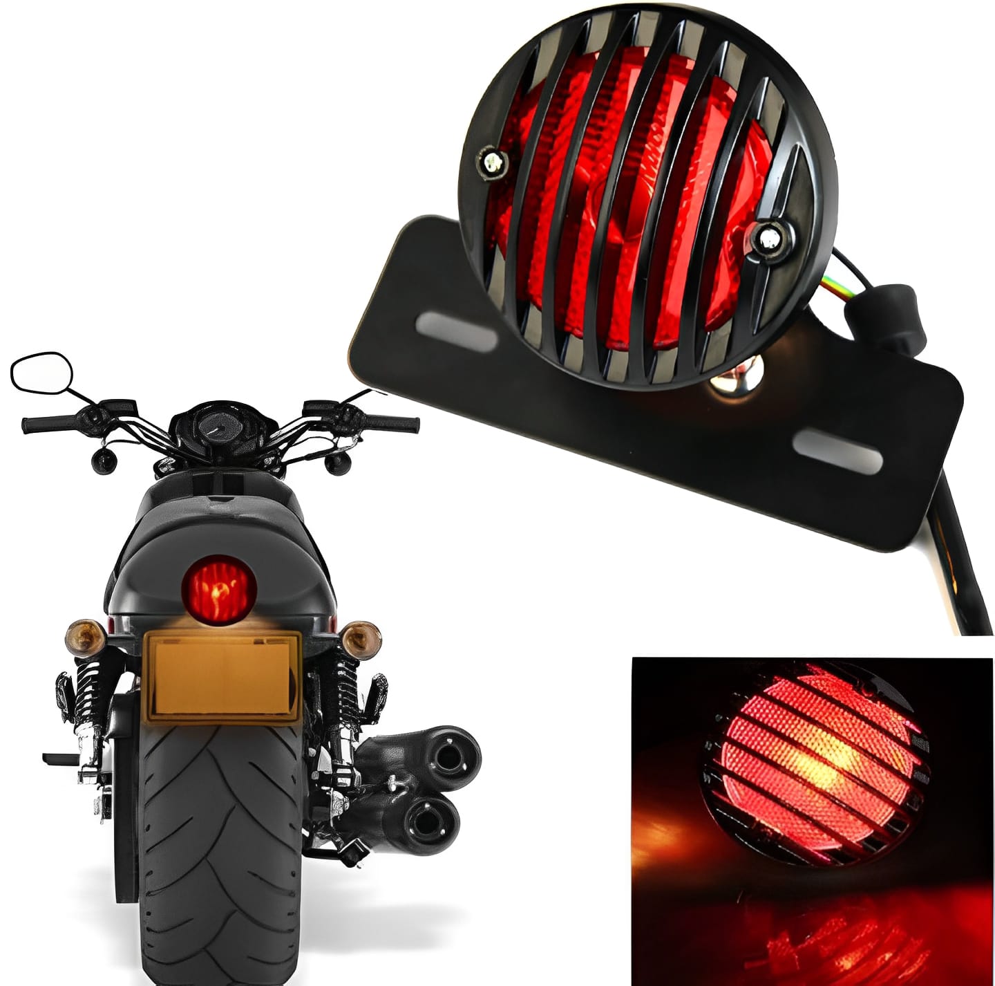 Pack of 3 Cafe racer kit Item's Headlight &amp; backlight, 4 pieces indicator's for 70 and 125cc bikes