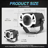 MAXGTRS Motorcycle Led Headlight Mini Projector Lens Tri-model Driving Auxiliary Scooter Spotlamp