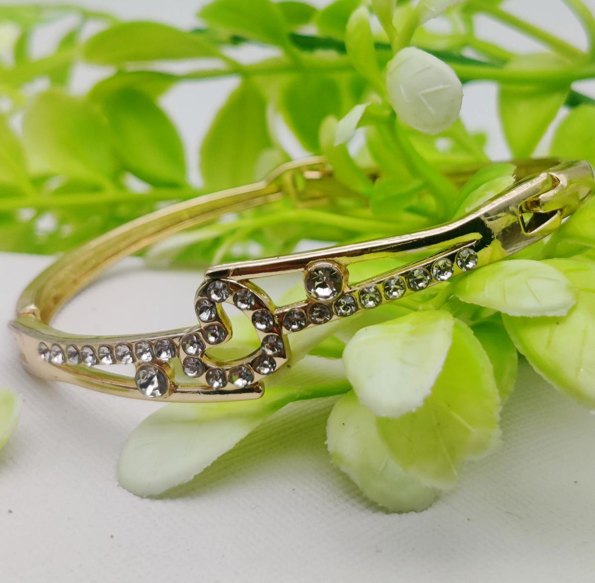 Adjustable Crystal Leaf Bracelet - Imported Golden Bracelets -| Best Quality Artificial Bracelet For Girls &amp; Women | Bracelet For Every Occasion | Elegant Design