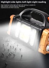 HB-2678 Solar LED Flashlight Portable USB Rechargeable Flashlight COB Torch Light Powerful Solar Light for Camping