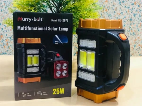 HB-2678 Solar LED Flashlight Portable USB Rechargeable Flashlight COB Torch Light Powerful Solar Light for Camping