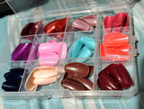 Pack of 144 Artificial Nails Without Nail Glue, Beautiful Fancy Fake Nails (Random color)
