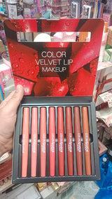 Pack Of 8  2-In-1 Matte Lipstick And Lip Liner Set, Waterproof Long Lasting Makeup Lipliner Pen Set for Women