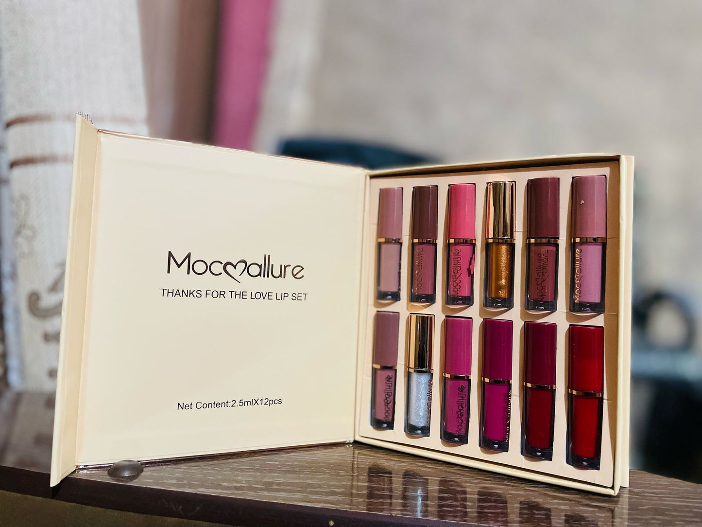 12 Pcs Mocallure Transparent Clear Lip Gloss | High Pigment Lipgloss Set | Best Quality Lipgloss Set