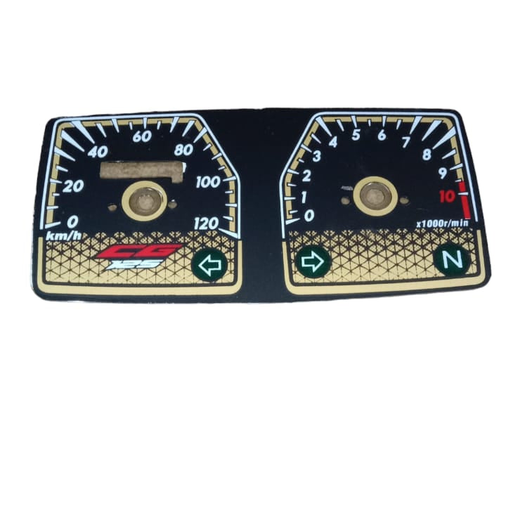 Speedometer Dial Plate For Gold Edition 125cc Motorcycle | Dial Plate for 125cc Bikes
