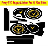 CD70 Engine Sticker Kit for Motorcycle – Black Color, (Sticker Only)