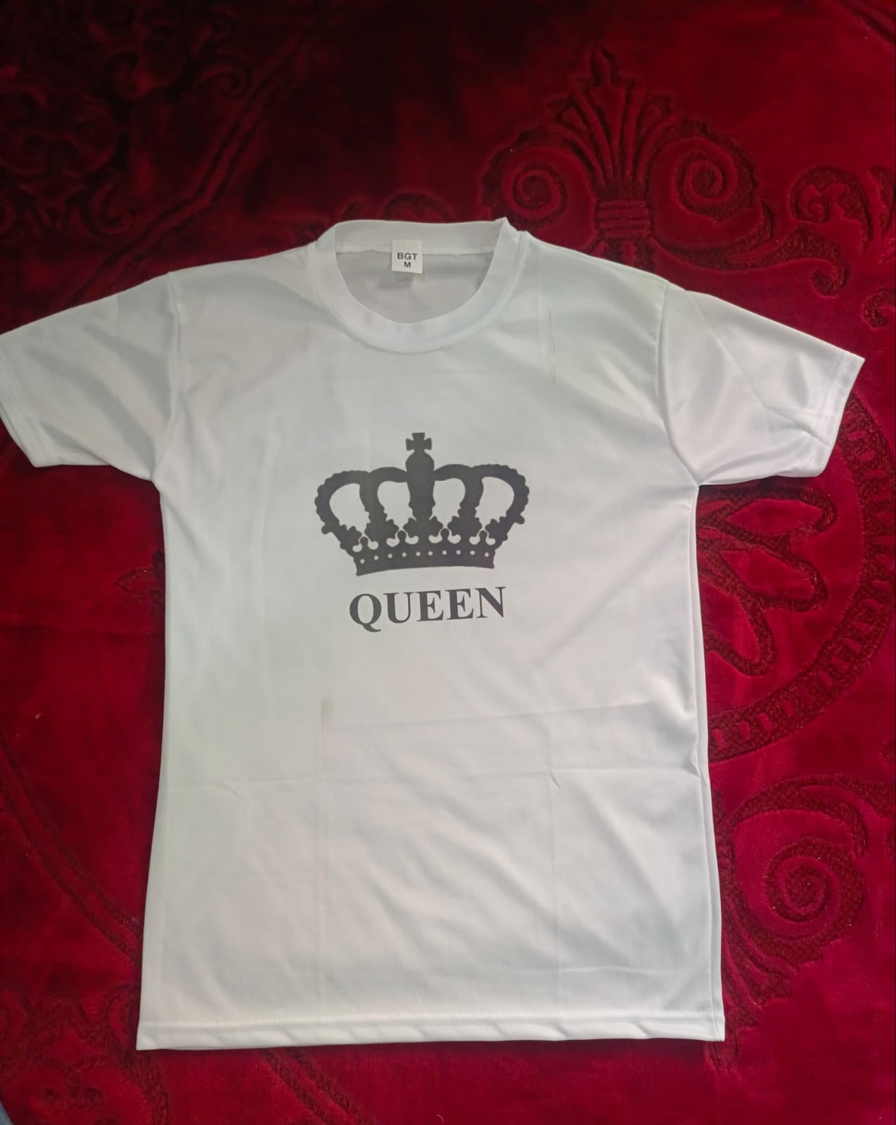 King &amp; Queen Style White T-Shirt - King &amp; Queen Design T-Shirts  – Best Quality T-Shirts For Girls | T-Shirt For Women - T-Shirt For Boy | T-Shirt For Men | King T-Shirts  | Queen Design T-Shirt - King, Small