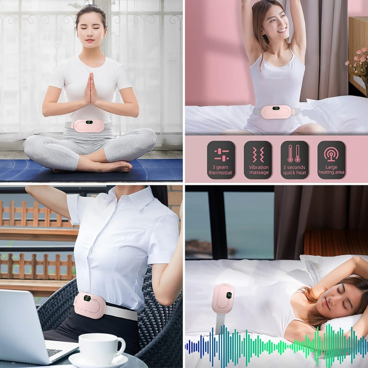 Digital Period Pad Heating And Vibrating For Healing Period Cramps – Women’s Care Pin Relief With 3 Heat Levels And 4 Mode