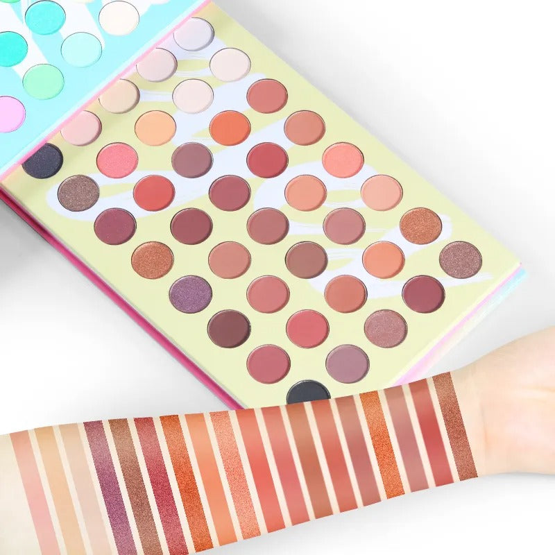 Foo Face 63-Color Eyeshadow Palette – Matte, Shimmer &amp; Glitter Shades for All Looks