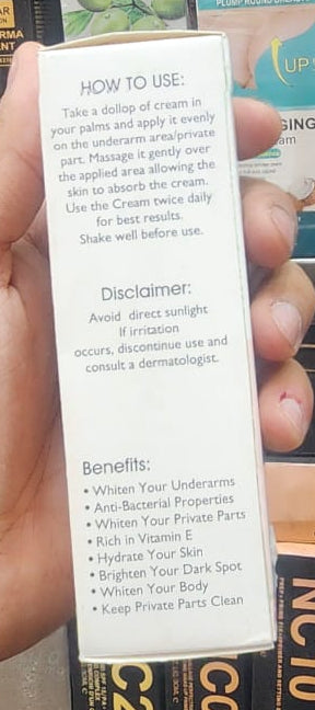 Organa Touch Fresh &amp; Natural Underarm Whitening Cream Private Glow ( Advanced Brightening )