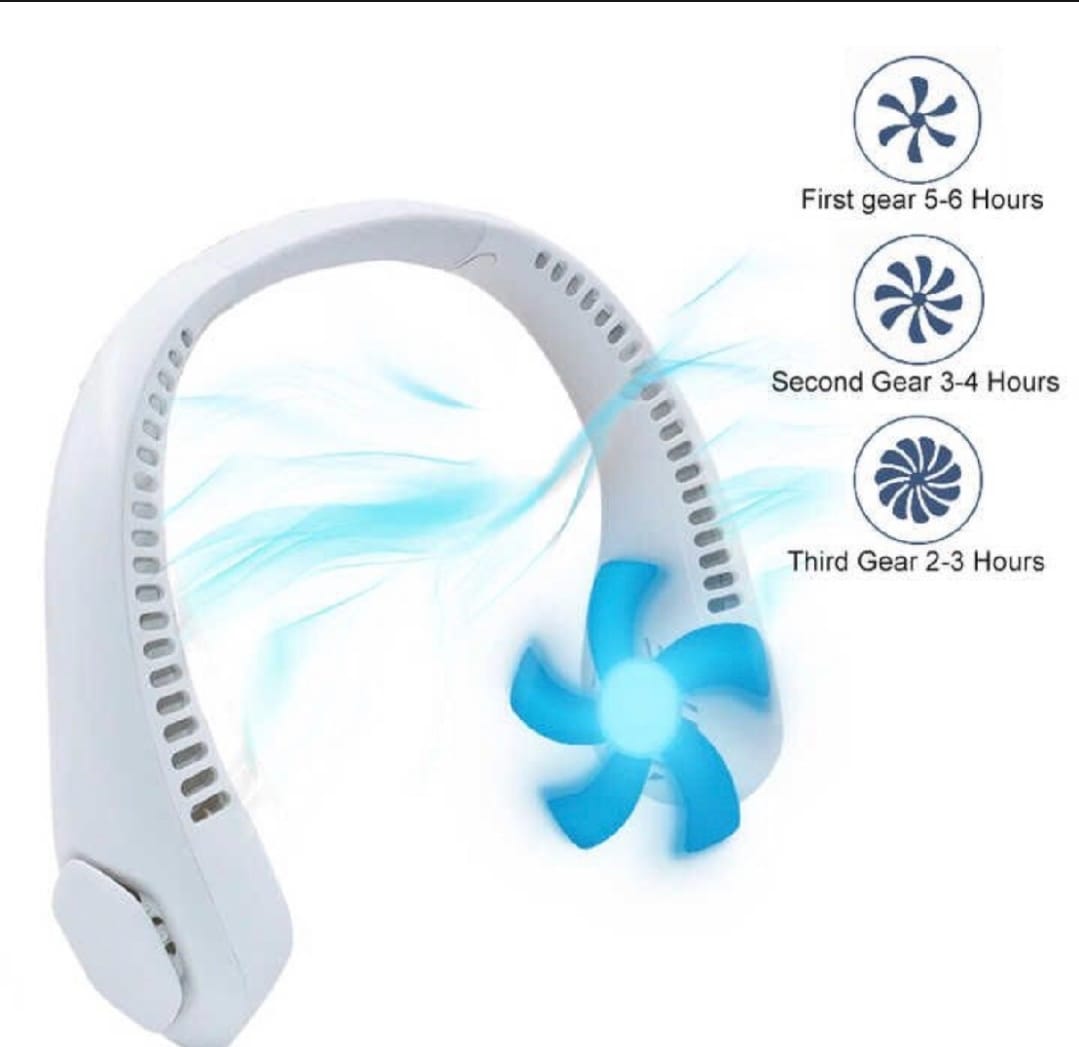 Neck Fan Portable Bladeless neck fans Portable Hanging Neck Fan Micro Cooling Strong Fan 360° Bladeless Hanging Neck Fan Rechargeable USB Mini Neck Fan for Kitchen Outdoor Travel for Summer Sports ( Random Color )