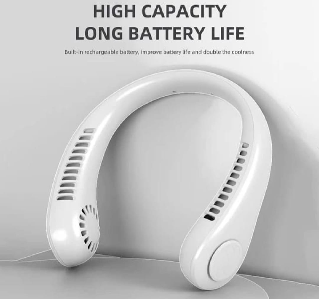 Neck Fan Portable Bladeless neck fans Portable Hanging Neck Fan Micro Cooling Strong Fan 360° Bladeless Hanging Neck Fan Rechargeable USB Mini Neck Fan for Kitchen Outdoor Travel for Summer Sports ( Random Color )
