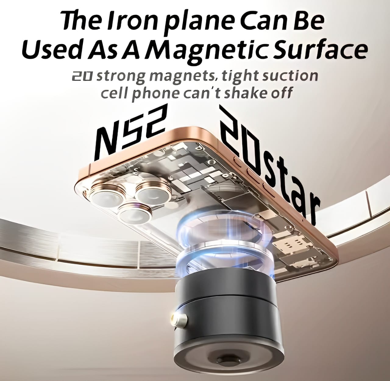 Universal Vacuum Magnetic Suction Cup Stand | Double-Sided Folding Swivel Phone Holder