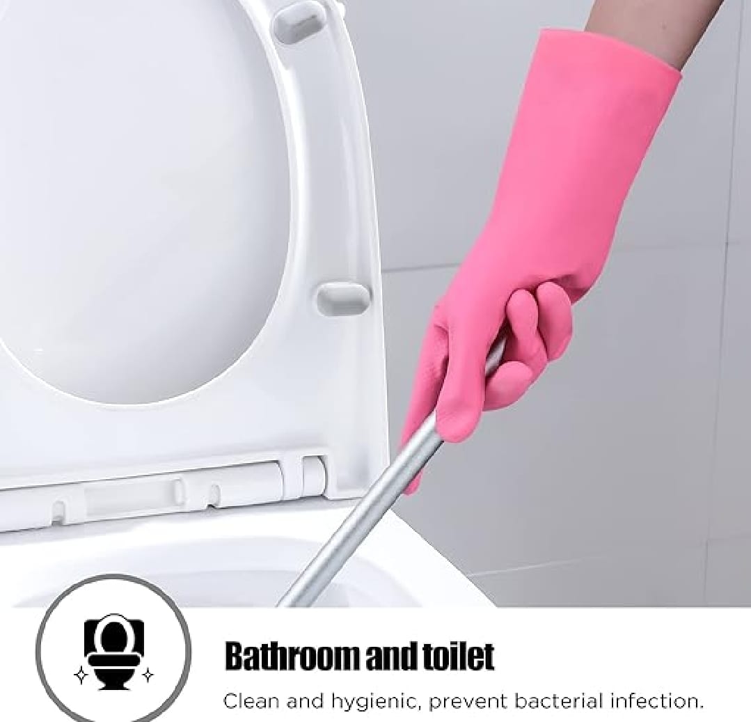 1 Pair Cleaning Gloves Kitchen waterproof Dishwashing Gloves Rubber Kitchen Gloves Antibacterial Dish Gloves