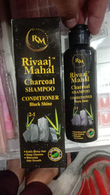 Rivaaj Mahal Charcoal Shampoo + Conditioner – Black Shine Formula for Deep Clean &amp; Smooth Finish 200ml