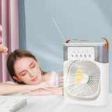 Portable Air Conditioner Fan USB Electric Fan with LED Night Light, Fine Mist Water, and Humidifier Function | Led Night Light Water Mist - Random Color 10 inch