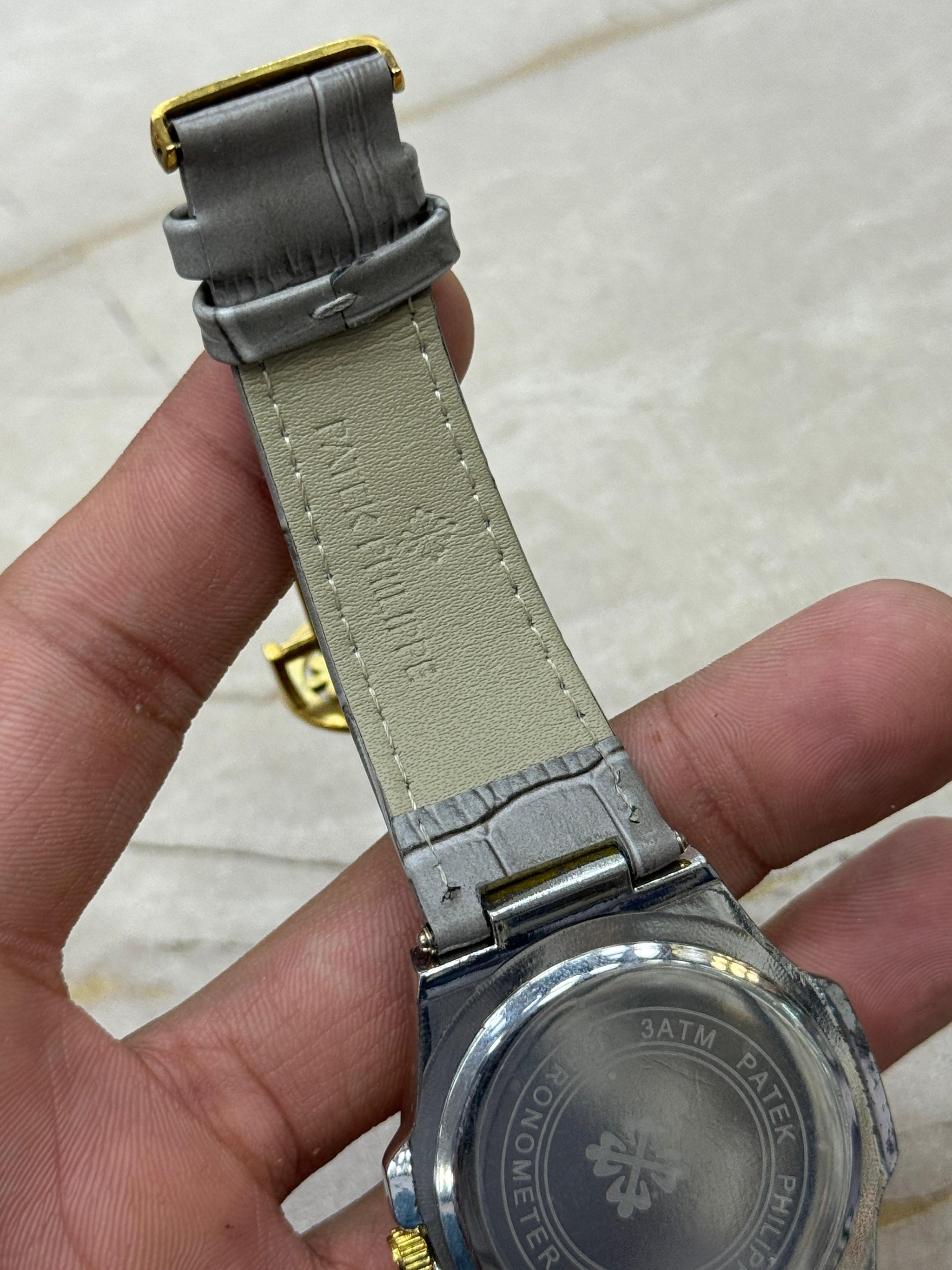 Patek Philippe Nautilus 8044 – Grey Gold Tone | 3ATM Water Resistant Luxury Watch Without Box