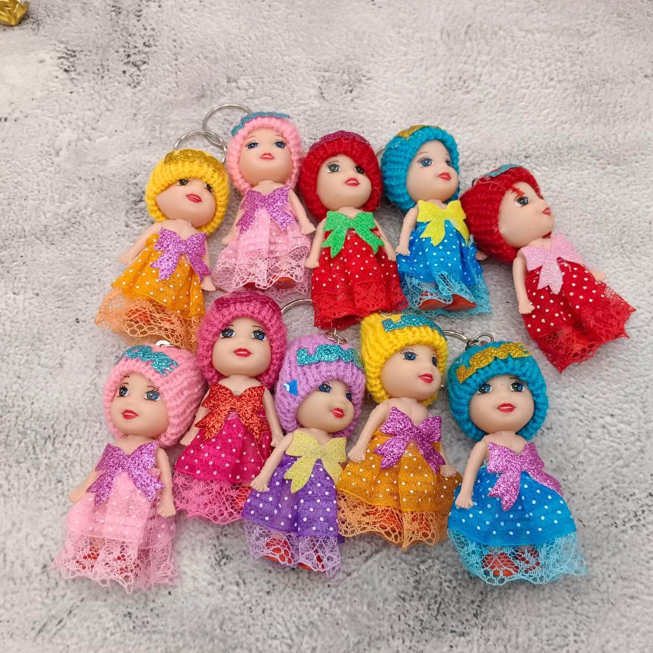 Small Size Doll Key chain For Girls Key Ring Key Holder Key Chain (Random color)