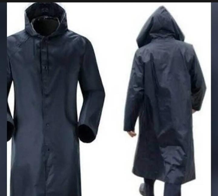 Premium Waterproof Long Raincoat with Adjustable Hood – Unisex Outdoor Protection (Random Color)