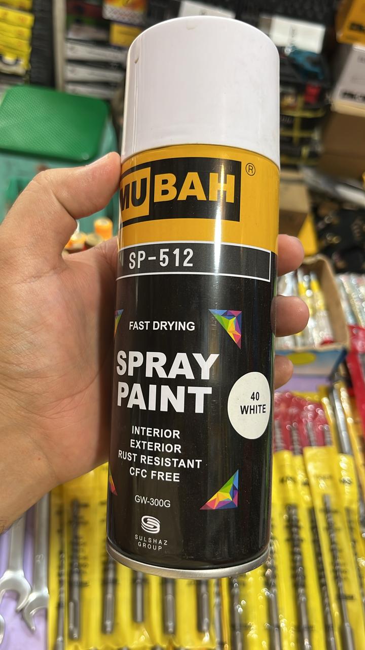 MUBAH Color Spray 300g – Quick-Dry, Fade-Resistant, Smooth Finish Color Spray for Vibrant Results - White 40