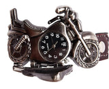 Men’s Motorcycle-Inspired Analog Wrist Watch with Bike Look Stainless Steel Dial – Stylish Daily Watch with Premium Leather Strap (Without Box)