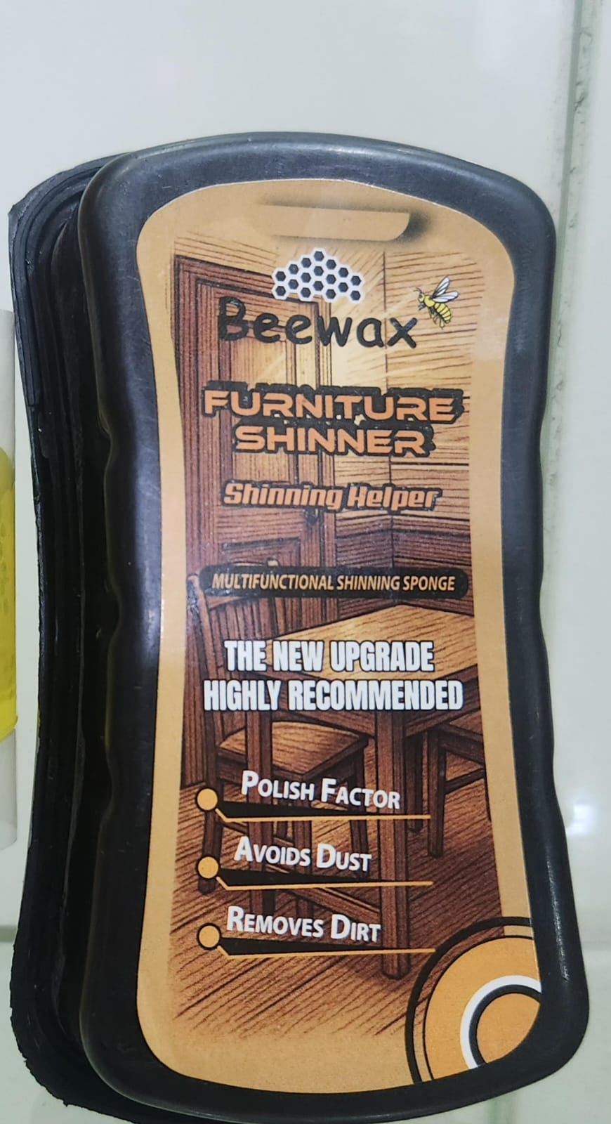 Beeswax Furniture Shiner Sponge – Wood Polish &amp; Cleaner for a Natural Shine