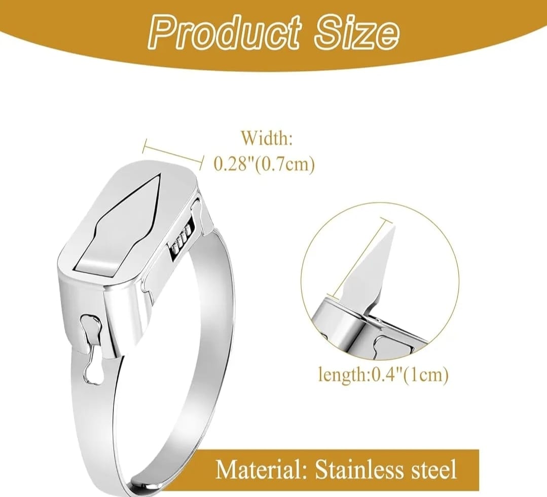 Adjustable Self Defense Ring - Self Defense Ring Knife - Hidden Blade Emergency Protection Tool for Men &amp; Women