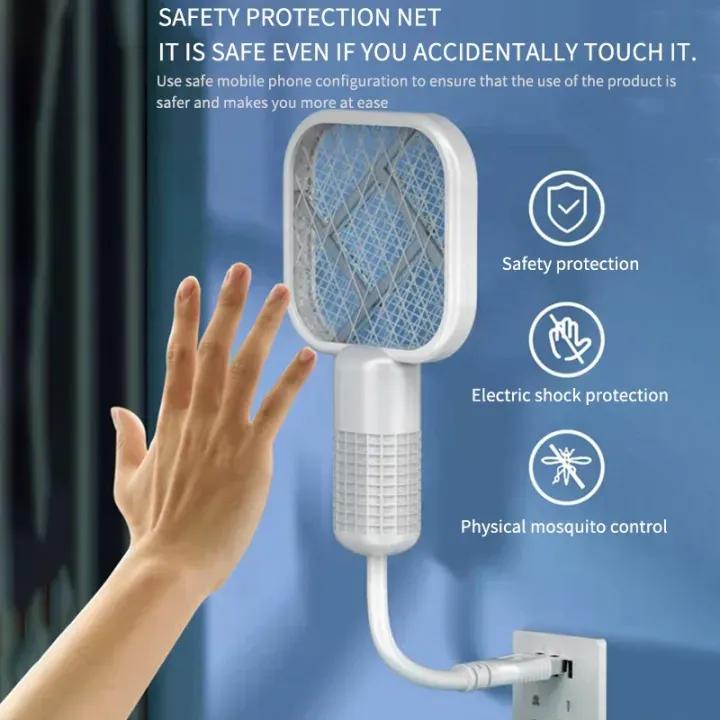 Mini USB Rechargeable Mosquito Racket with UV Light – Portable Electric Bug Zapper &amp; Fly Swatter for Indoor/Outdoor Use, Home, Office, Travel &amp; Camping