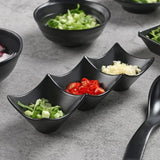 3-Compartment Dipping Sauce Dish – BPA-Free Plastic Condiment Server for Hot Pot, Sushi, Appetizers – Microwave &amp; Dishwasher Safe (random color)