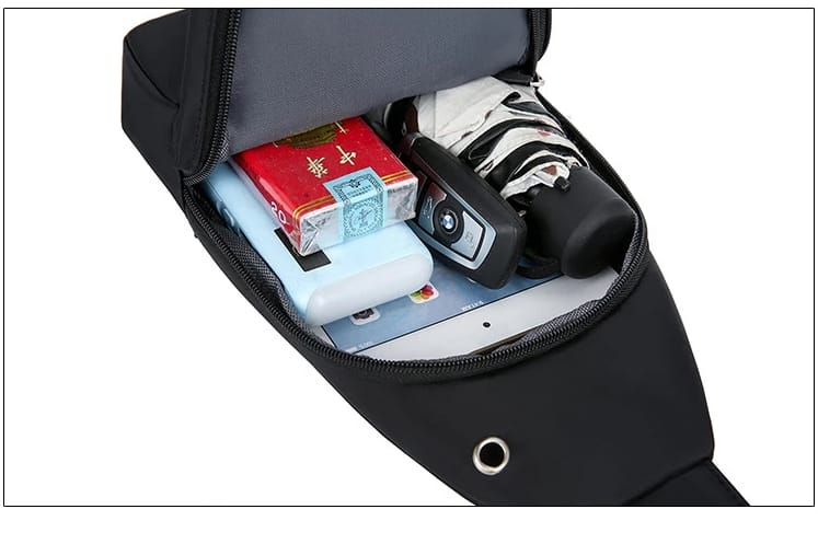 Minimalist Black Crossbody Sling Bag – Lightweight &amp; Stylish Travel Chest Pack for Men &amp; Women