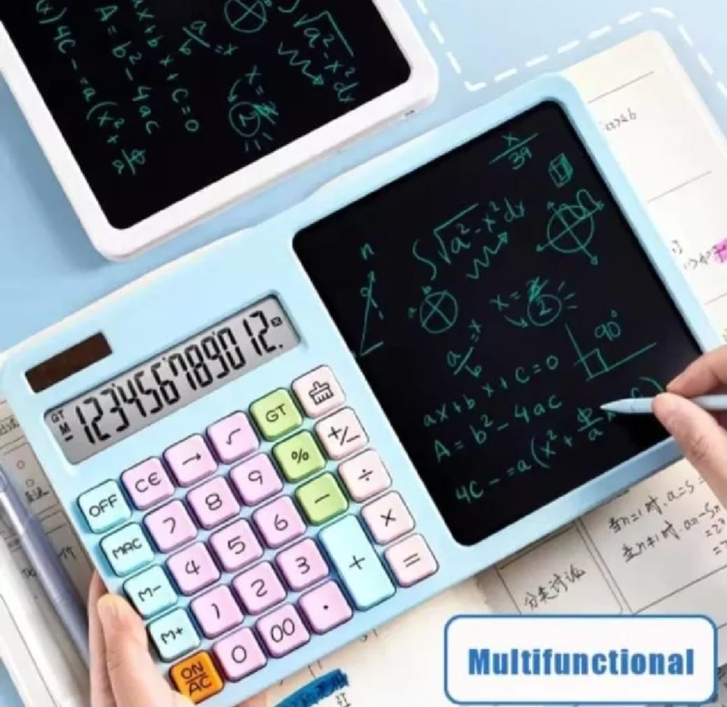 2-in-1 Calculator with LCD Writing Tablet – Dual-Function Office &amp; School Gadget | Portable &amp; Eco-Friendly |Random Color