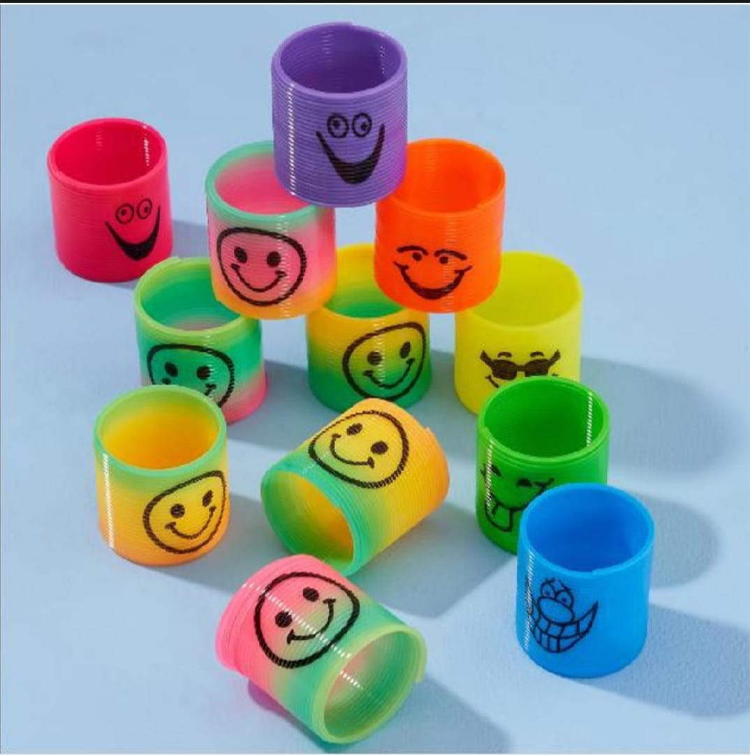 Pack of 12 Magic Slinky Spring Finger Fidget Toys – Stress Relief Sensory Toy for Kids &amp; Adults, Fun Party Favors and Learning Activity, Multicolor