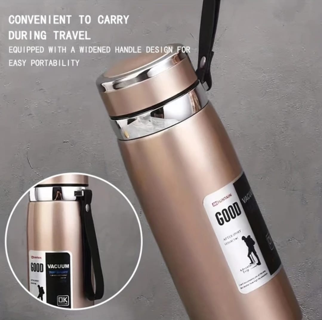 1000ml Large Capacity Stainless Steel Thermos Bottle – Hot &amp; Cold Vacuum Flask Water Bottle (Random color)