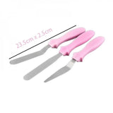 3-Piece Cake Decorating Knife Set – Stainless Steel Spatula &amp; Cream Spreader Tools (Multi-Color)