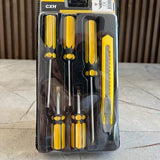 Set of 5 Screwdrivers &amp; 1 Cutter – High Quality Hand Tool Kit with 2 Straight, 3 Cross Screwdrivers &amp; Sharp Cutter for Household and DIY Use