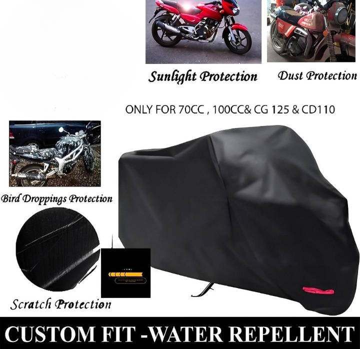 Bike Top Cover – Water &amp; Scratch Proof Parachute – Fits CD70CC and 125CC Bikes (Random color)