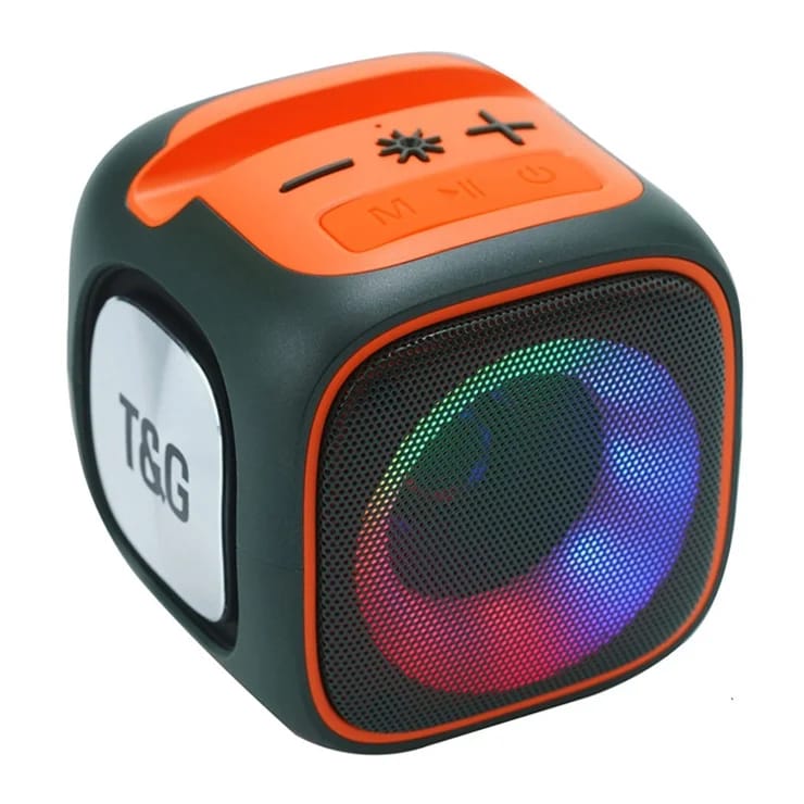 T&amp;G Portable Bluetooth Speaker with LED Lights, Phone Holder &amp; Powerful Bass – Wireless, USB, TF Card &amp; AUX Support – Model X-911
