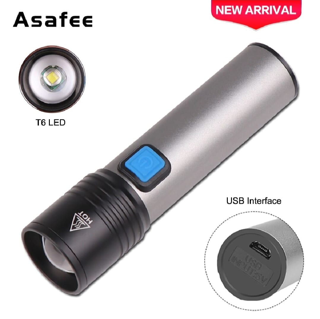 K31 USB Rechargeable LED Flash Light Flashlight