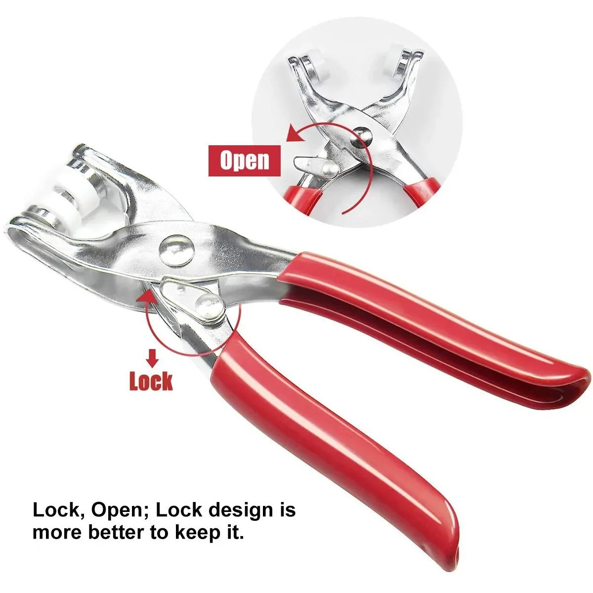 Plier Tool with 50 Sets Metal Snap Buttons – Thickened Snap Fastener Kit for DIY Crafting, Sewing, Leather, Bags, Clothes &amp; Accessories, Durable &amp; Easy to Use Installation