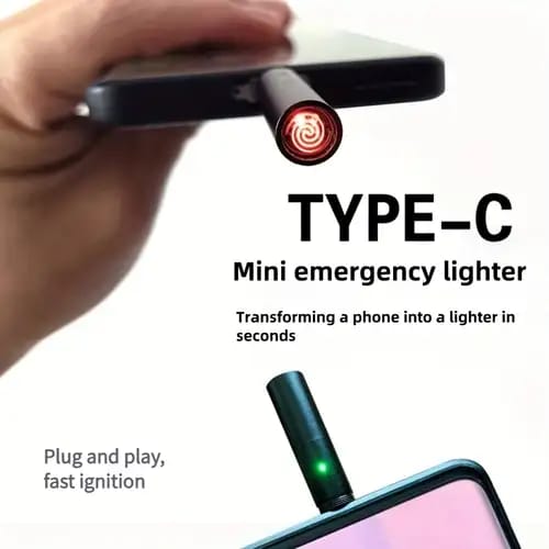 Portable Cigarette Lighter – Windproof USB Plug &amp; Play Rechargeable Car Lighter, Easy One-Touch Ignite, Compact &amp; Durable Design for Everyday Use