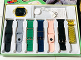 Q804 Imran Khan New Model Watch – Golden Color with 7 Straps &amp; Original Metal Strap