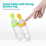 Silicone Baby Spoon Squeezing Feeding Bottle Feeder – Soft, Safe &amp; Easy Baby Food Dispenser (Random color)