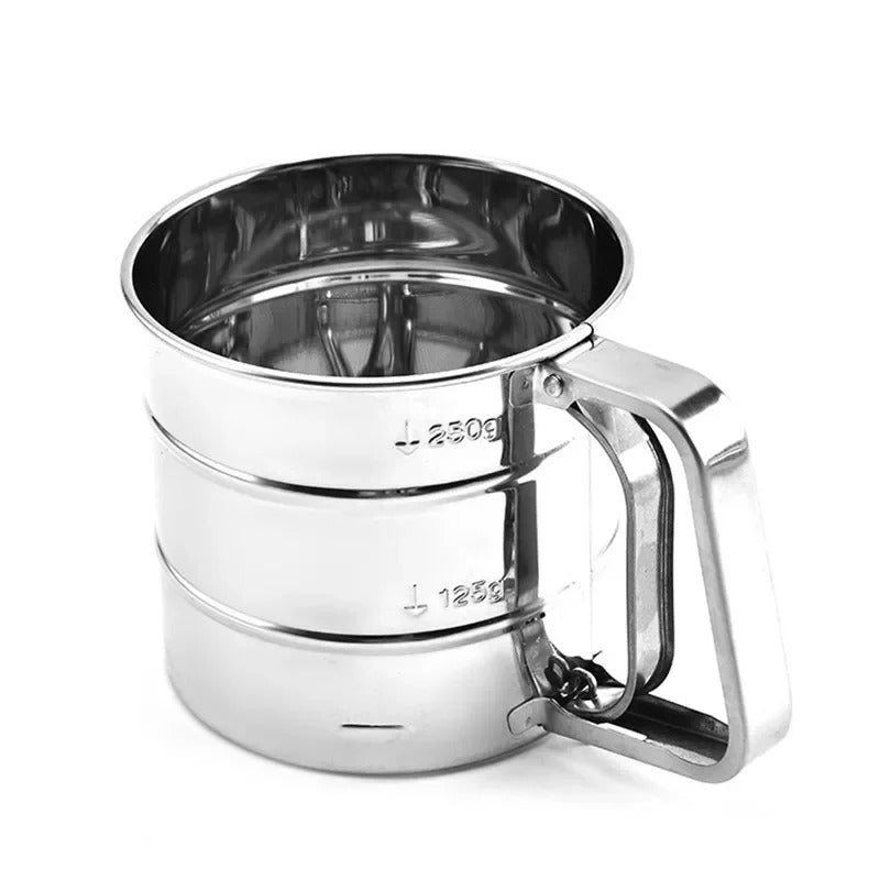 Stainless Steel Flour Sieve Cup – Handheld Baking Sifter for Flour, Sugar &amp; Powdered Ingredients