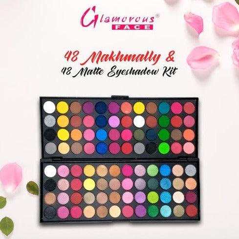 Glamorous Face 48+48 Eyeshadow Palette 48 Matte Eyeshades, 48 Shimmer Eyeshades Makeup Palette, Super Pigmented Eye Shadow Palette, Colorful Make Up Palette, Long Lasting Eye Makeup Palette For Begginers And For Professional Use.,,, ORIGNAL