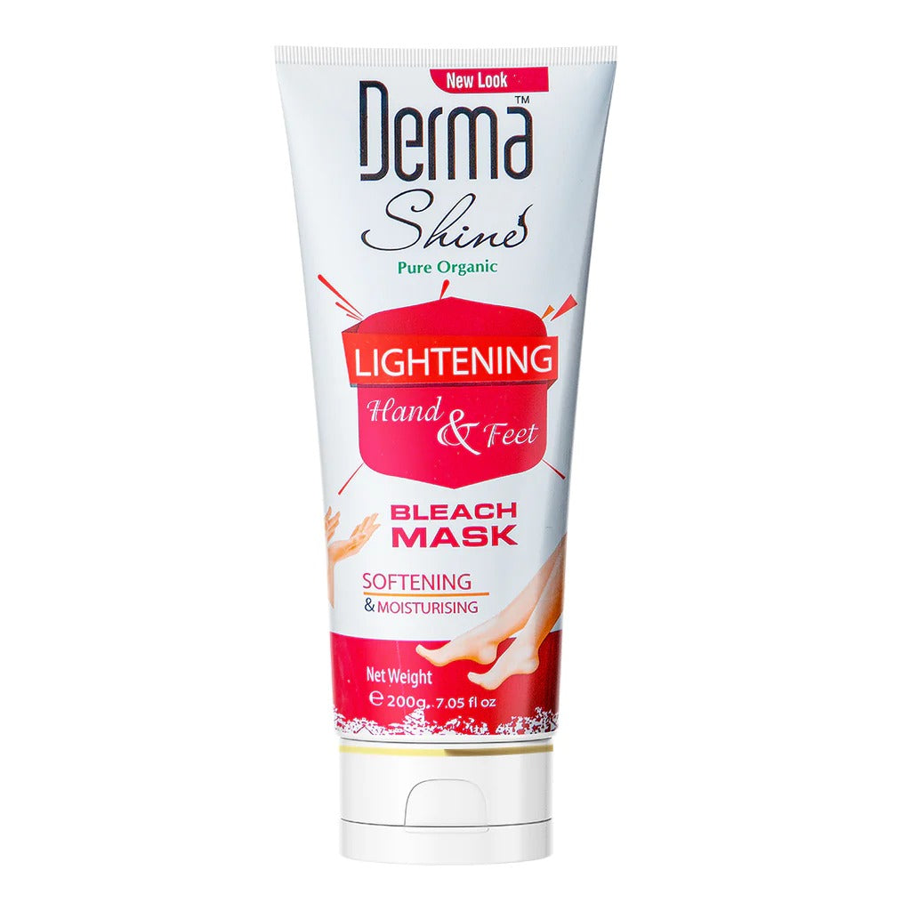 DERMA SHINE HAND AND FEET LIGHTENING BLEACH MASK & derma shines pedi scrub