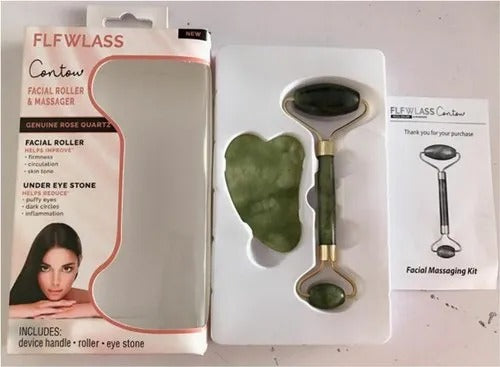 Original Jade Roller & Gua Sha Facial Massage Set – Natural Jade Beauty Tool