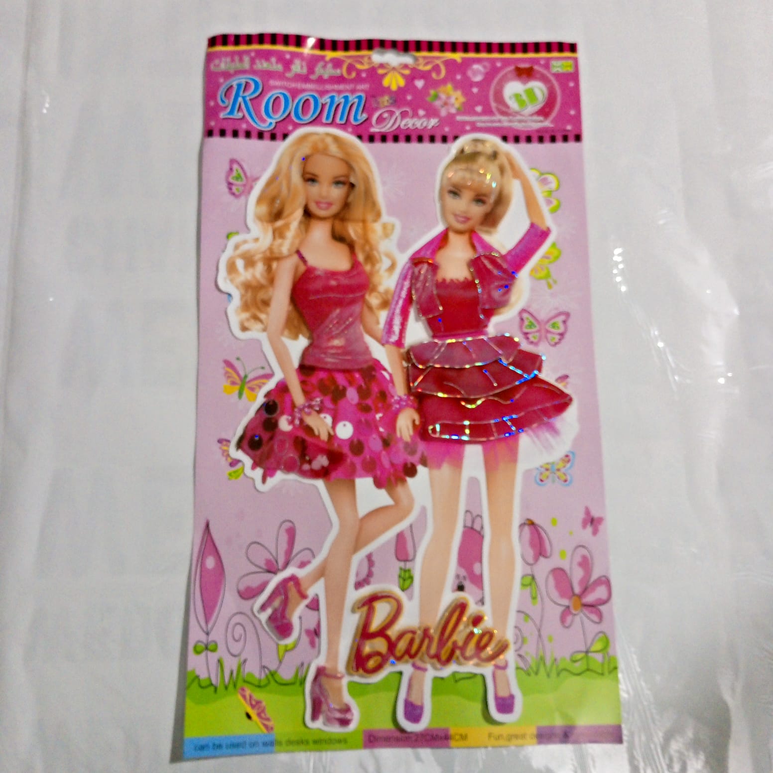 Room for kids decor barbie 3d wall sticker 27*44cm