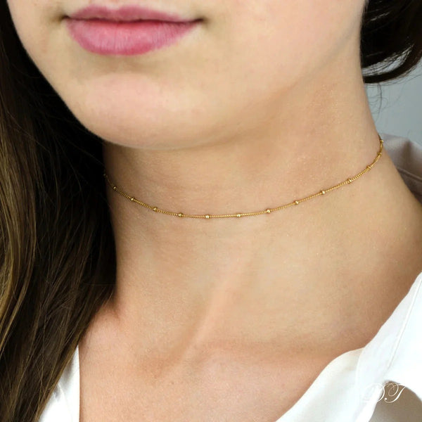 Dew Drops choker Necklace - Gold, rose gold or sterling silver