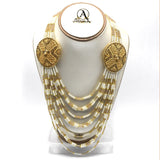 Finished White Pearl Kundan Mala Necklace